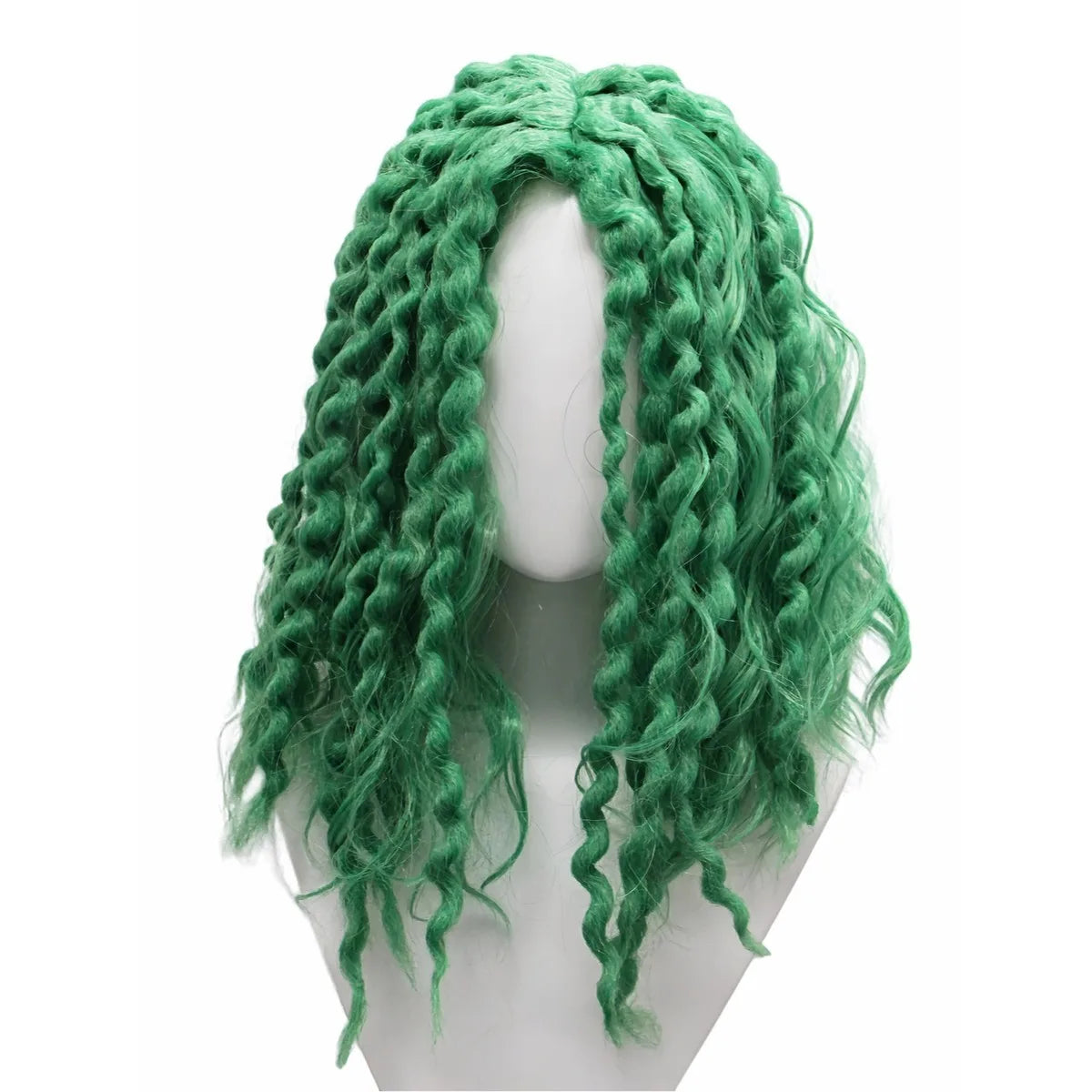 Synthetic Middle Part Orange Green Short Curly Fluffy Hollow Heart Braid Wig Cosplay Party Costume African Style Hairpiece