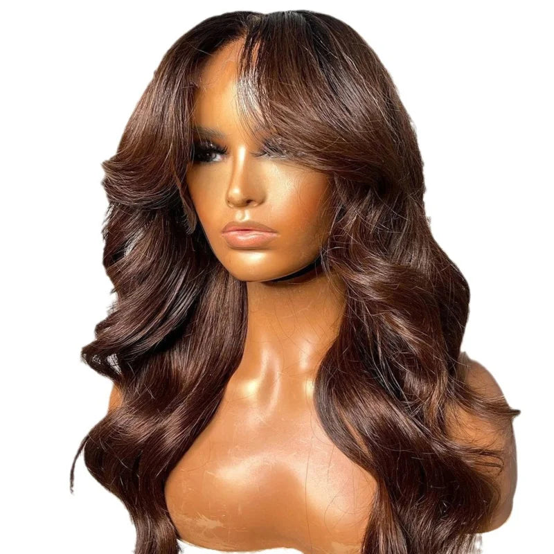 Fashionable large wavy middle-part , African , lace front wig available