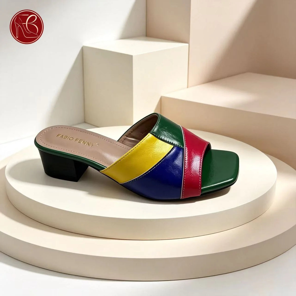 FABIO PENNY Round-Toe Thick-Soled Colorful Women's Slippers African Style Fashionable Sandals Suitable For Women's Casual Wear
