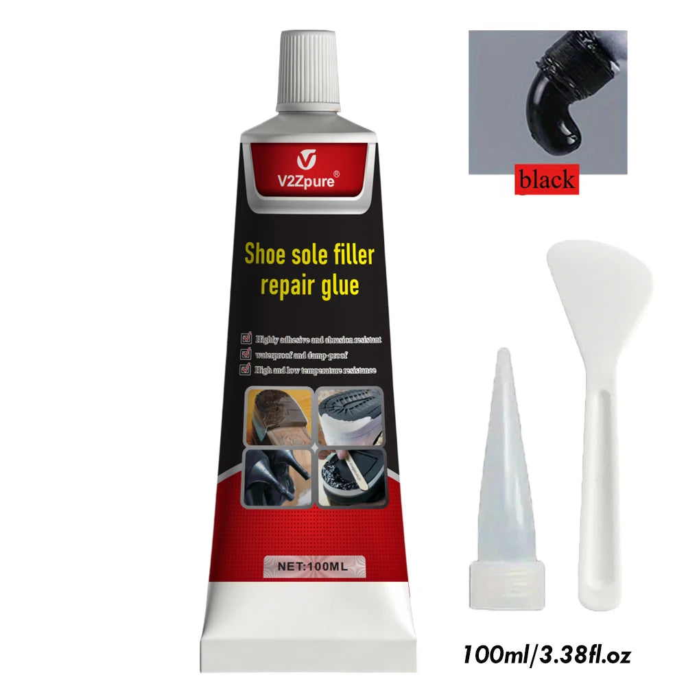Waterproof Shoe Sole Repair Glue Super Strong - Durable Sealant for Crack Filling, Black Repair Paste for Rubber Materials