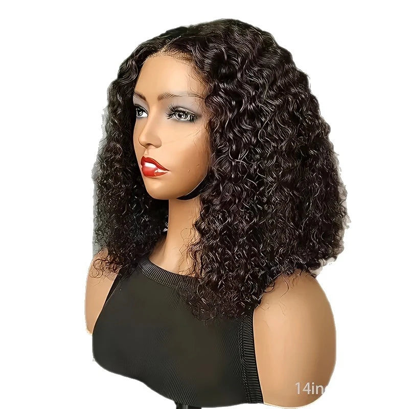 Short hair , lace front , new African product, black small curly Brazilian full head wig