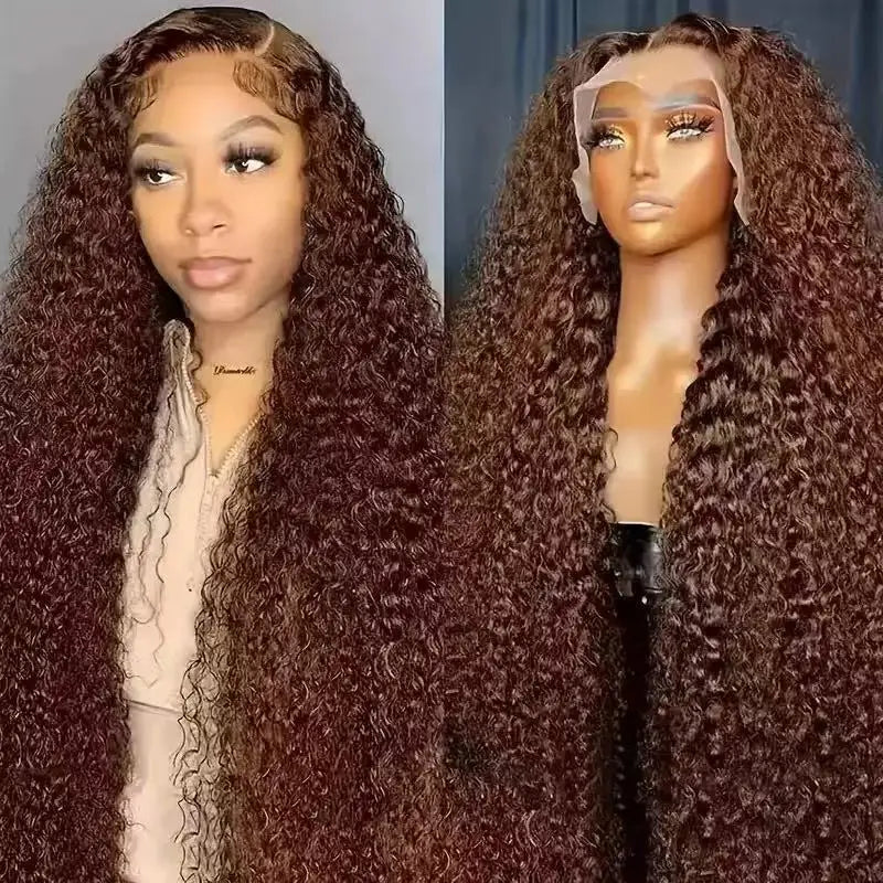 Wig with African-style small curls, 13*4 lace front, middle parting, long curly synthetic hair, high-temperature fiber headpiece