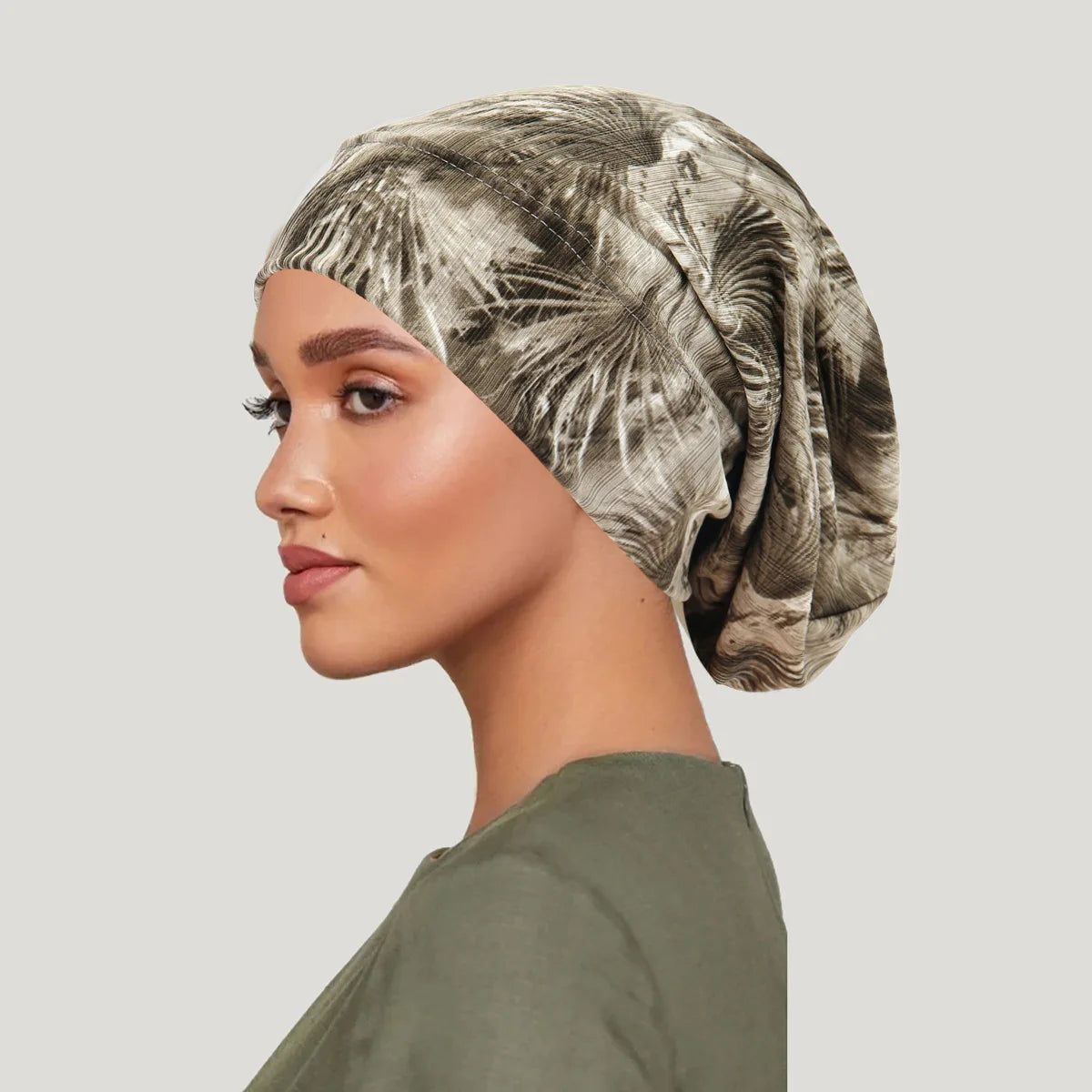 2026 New Tie-dye Hair Cover Cap Luxury Lace Muslim Turban Hat Women Chemo Cap Headscarf Wraps African Beanie Headwear