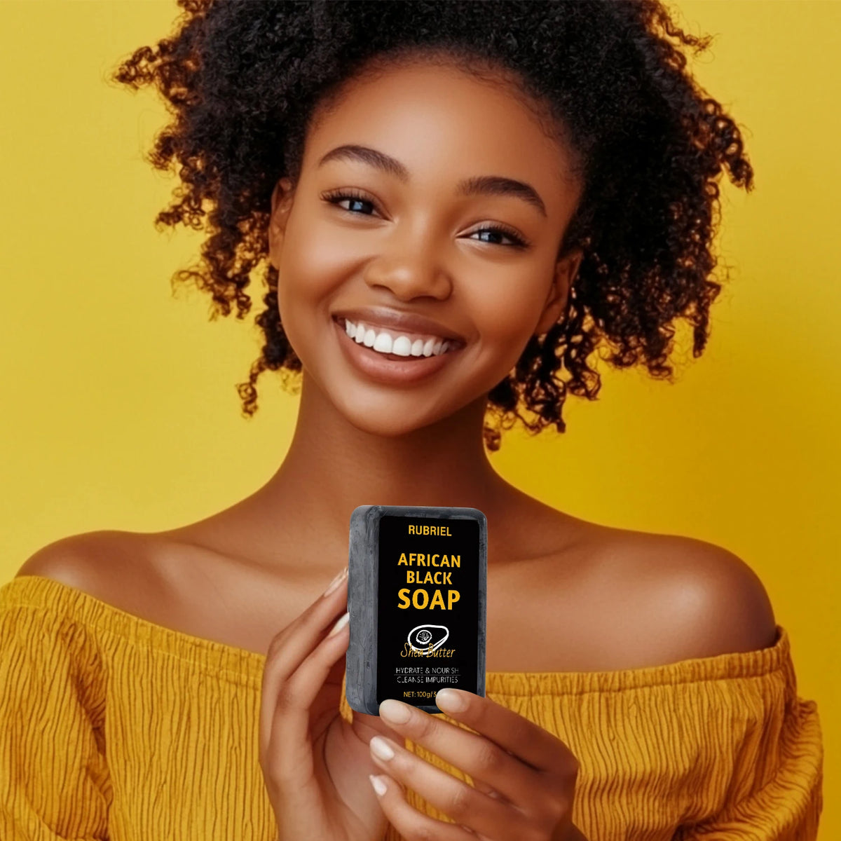 Multiple-Pack of Shea Butter African Black Soap, Solid Soap, Rich in Natural Shea Butter, Deeply Cleanses Dirt, Oil, and Skin Im