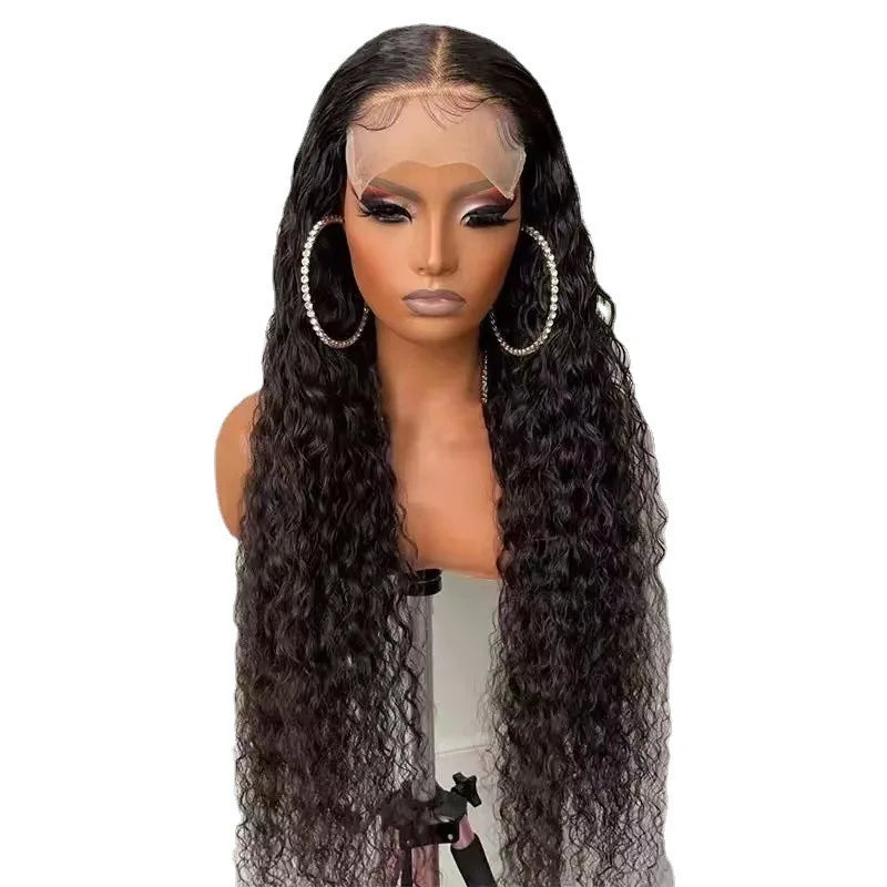 European and American wigs, lace front small curls, middle-parted long curly hair, fashionable synthetic hairpieces for African