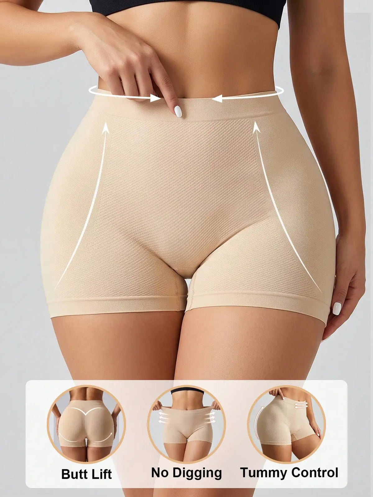 Women's Seamless Body Shaper Pantie Low Waist Tummy Control Boyshorts Breathable Comfortable Butt Lifter Panties Underwear