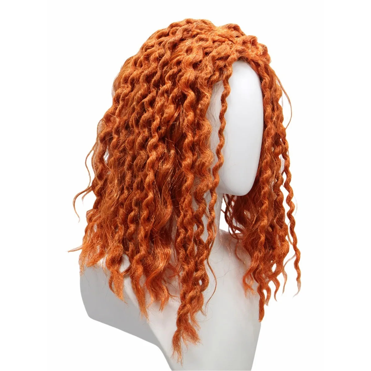 Synthetic Middle Part Orange Green Short Curly Fluffy Hollow Heart Braid Wig Cosplay Party Costume African Style Hairpiece
