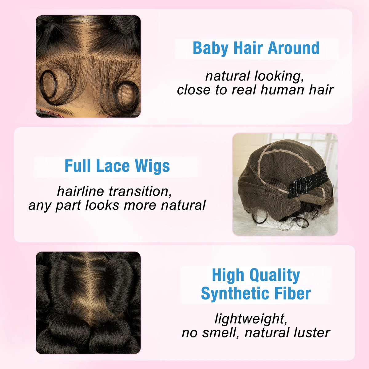 Full Lace Synthetic African Bantu Braided Wigs for Black Women Afro Hair Wig Lace Frontal Knotless Box Braiding Wig with Buns