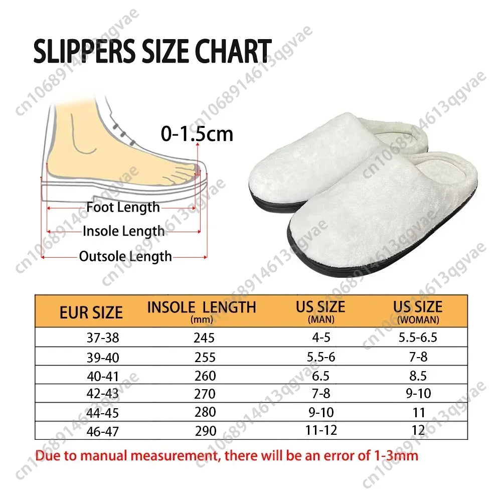 African Woman Black Home Cotton Custom Slippers Mens Womens Sandals Plush Bedroom Casual Keep Warm Shoe Thermal Slipper Black