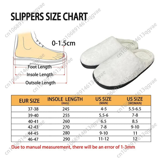African Woman Black Home Cotton Custom Slippers Mens Womens Sandals Plush Bedroom Casual Keep Warm Shoe Thermal Slipper Black
