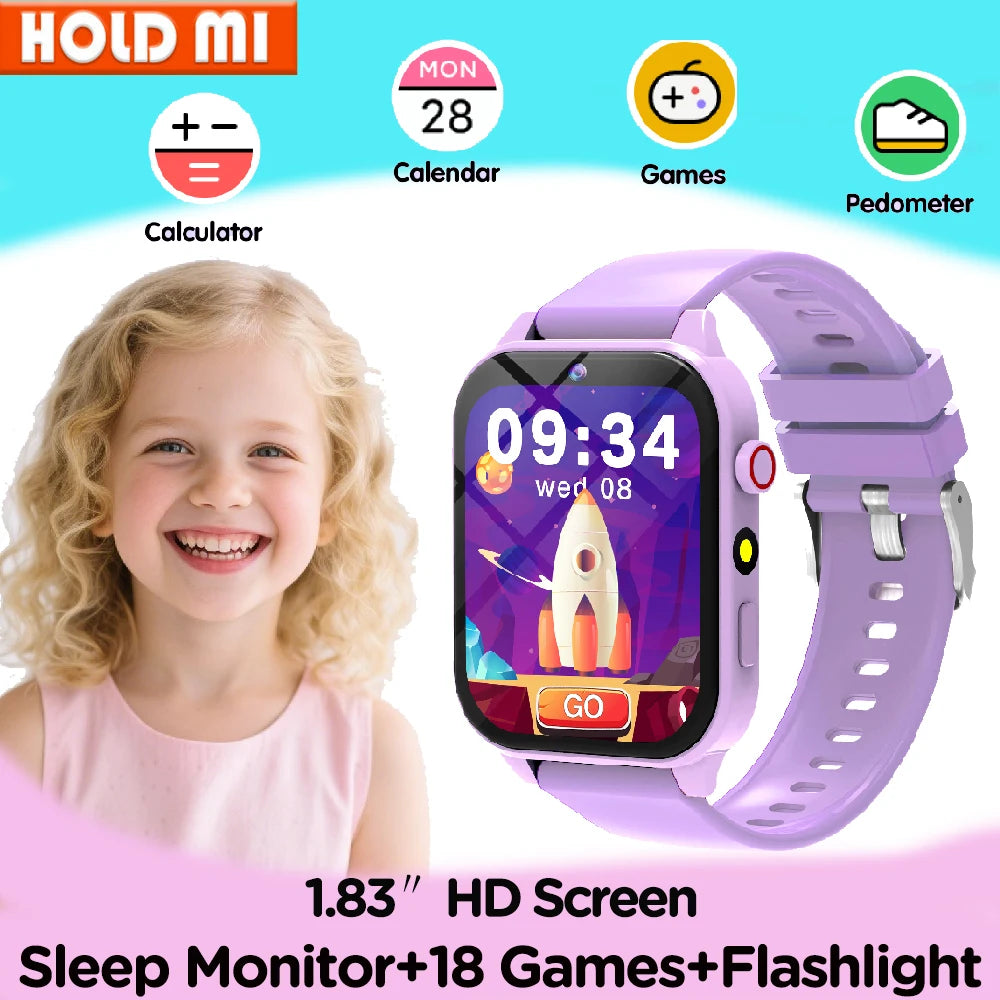 New Smart Watch Kids Toys 18 Games Sleep Monitoring Alarm Clock Calculator Steps Children Smartwatch Camera Boys Girls Gifts