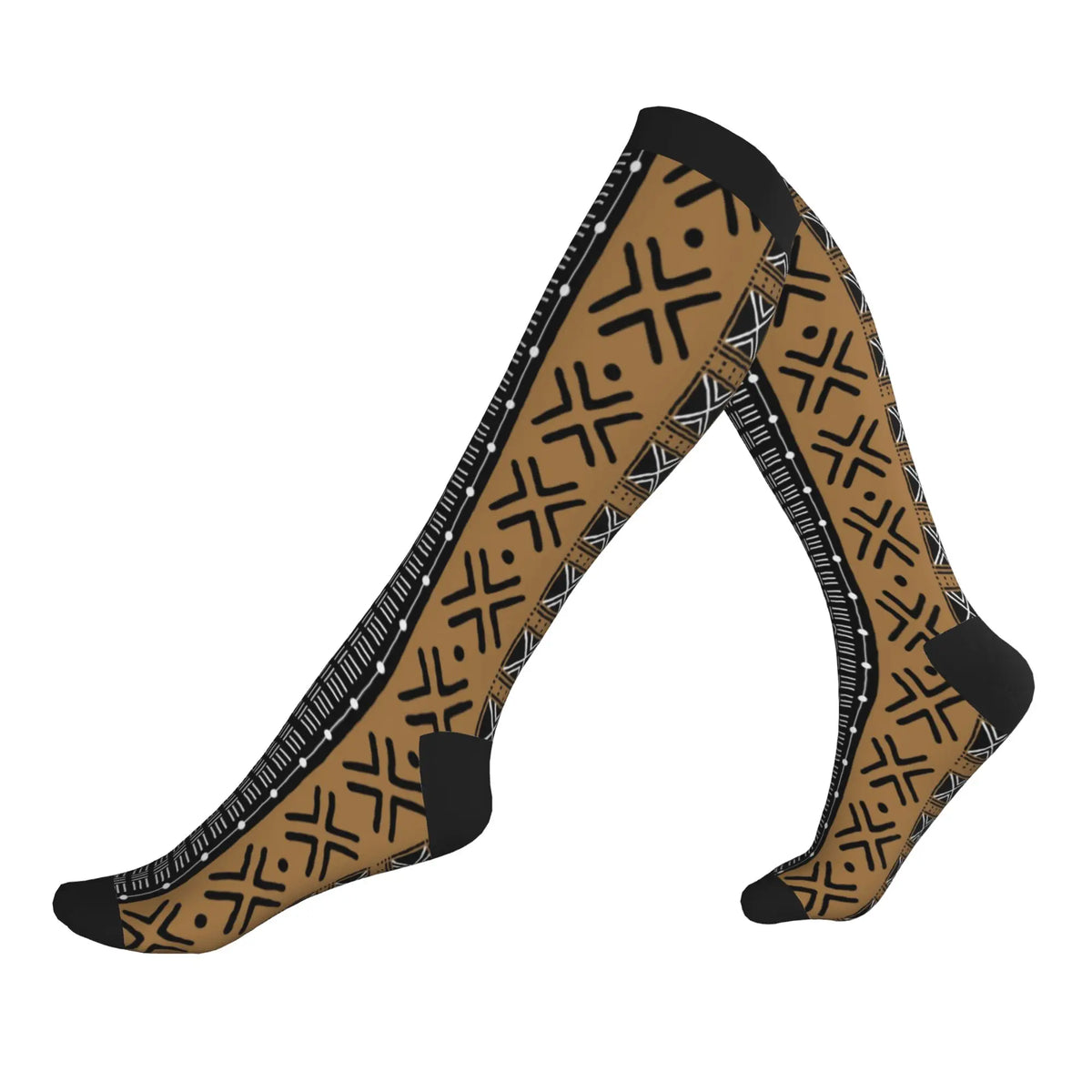 Ethnic Tribal Ankara African Zig Zag Men's Sports Compression Socks Unisex Fashion  Spring Summer Autumn Winter Dress Socks