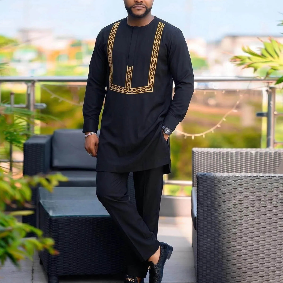 Men's Designer Clother Luxury Brand Clothing For Male African Traditional Outfit Dashiki 2Pc Elegant Men Suits Full Pant Sets