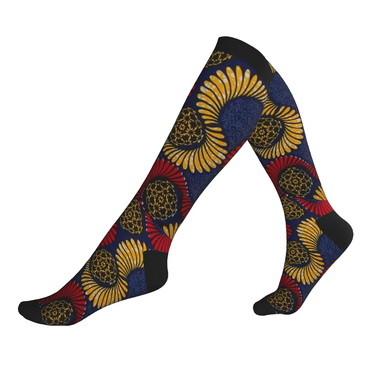 Bogolan African Mud Cloth Men Women Sports Compression Socks Unisex Funny 3D Printing Tribal Ethnic Pattern Dress Socks