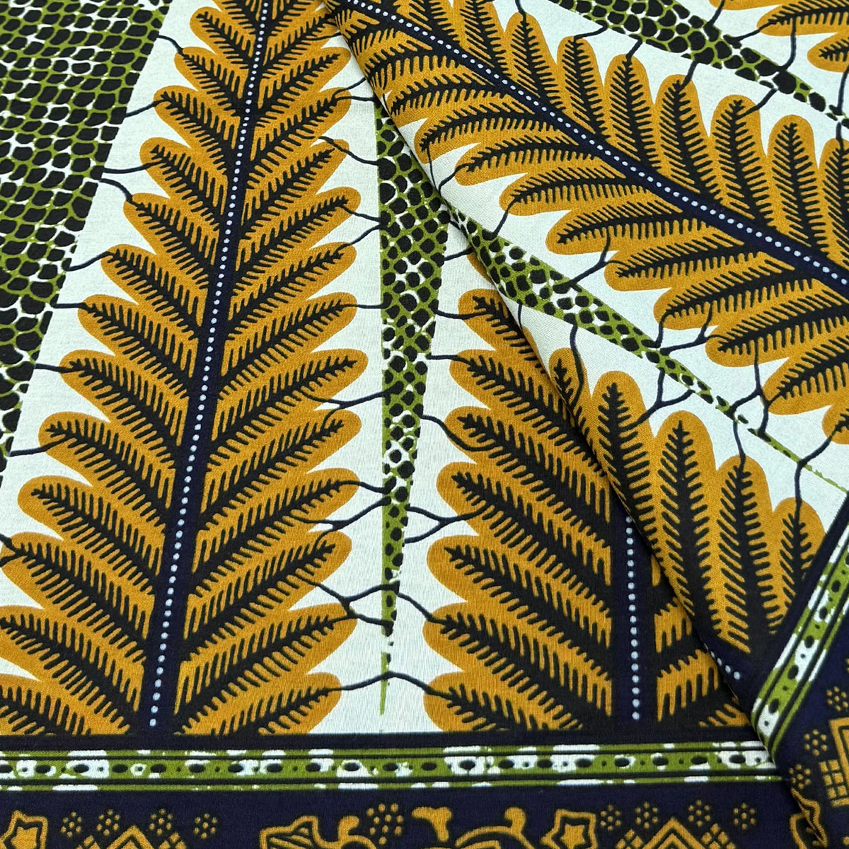 African Ankara Wax Print Fabric Palm Leaf Pattern Dutch Style Cotton Pagne for Dress Sewing Home Textile Decor Cloth