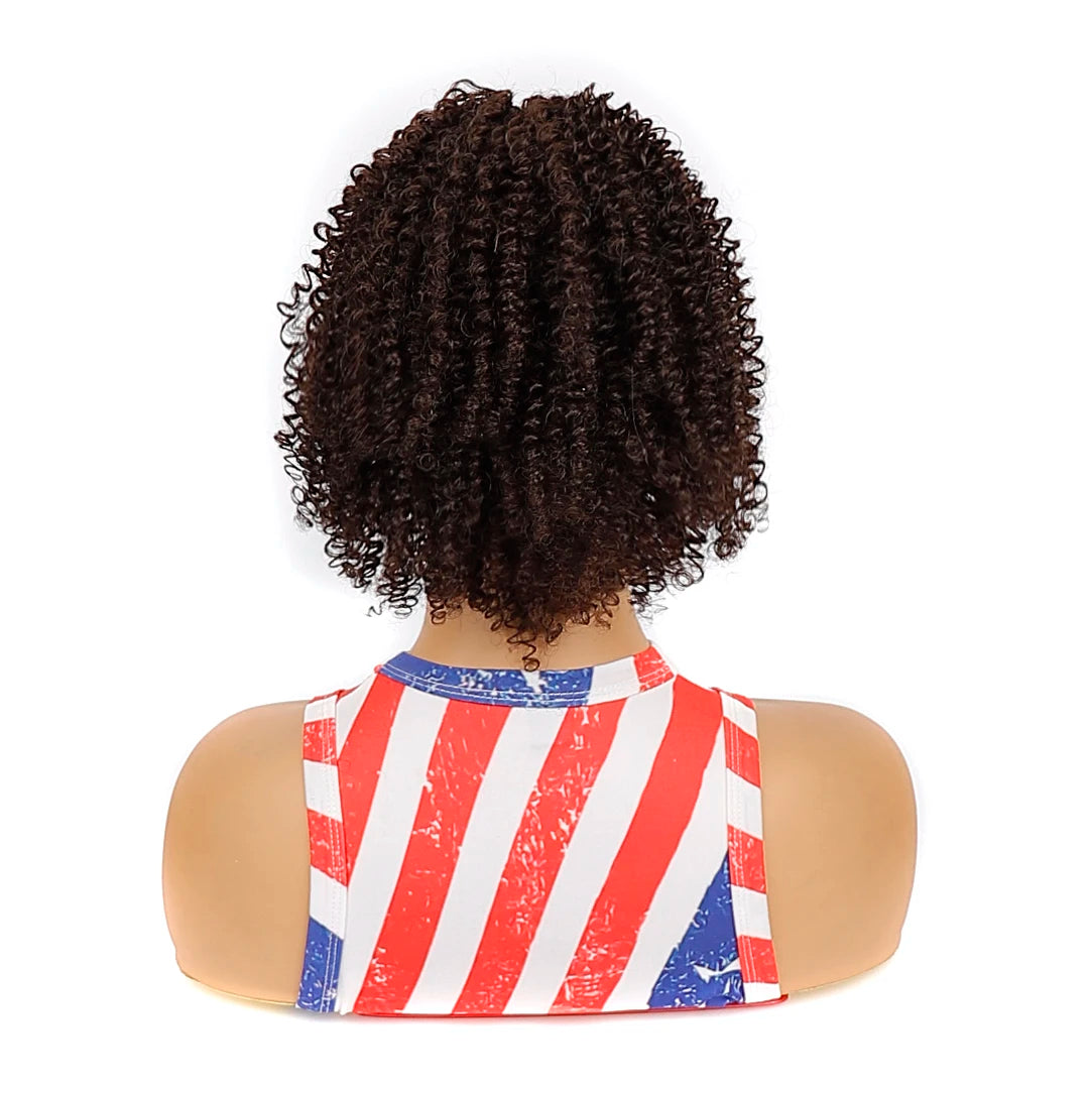 Synthetic Drawstring Curly Hair Ponytail Extension for African Women Short Afro Kinky Curly Hairpieces Fake Tail