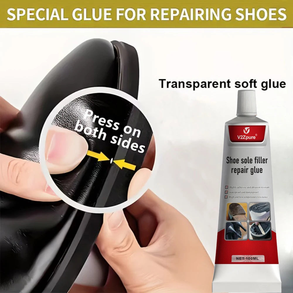 Waterproof Shoe Sole Repair Glue Super Strong - Durable Sealant for Crack Filling, Black Repair Paste for Rubber Materials