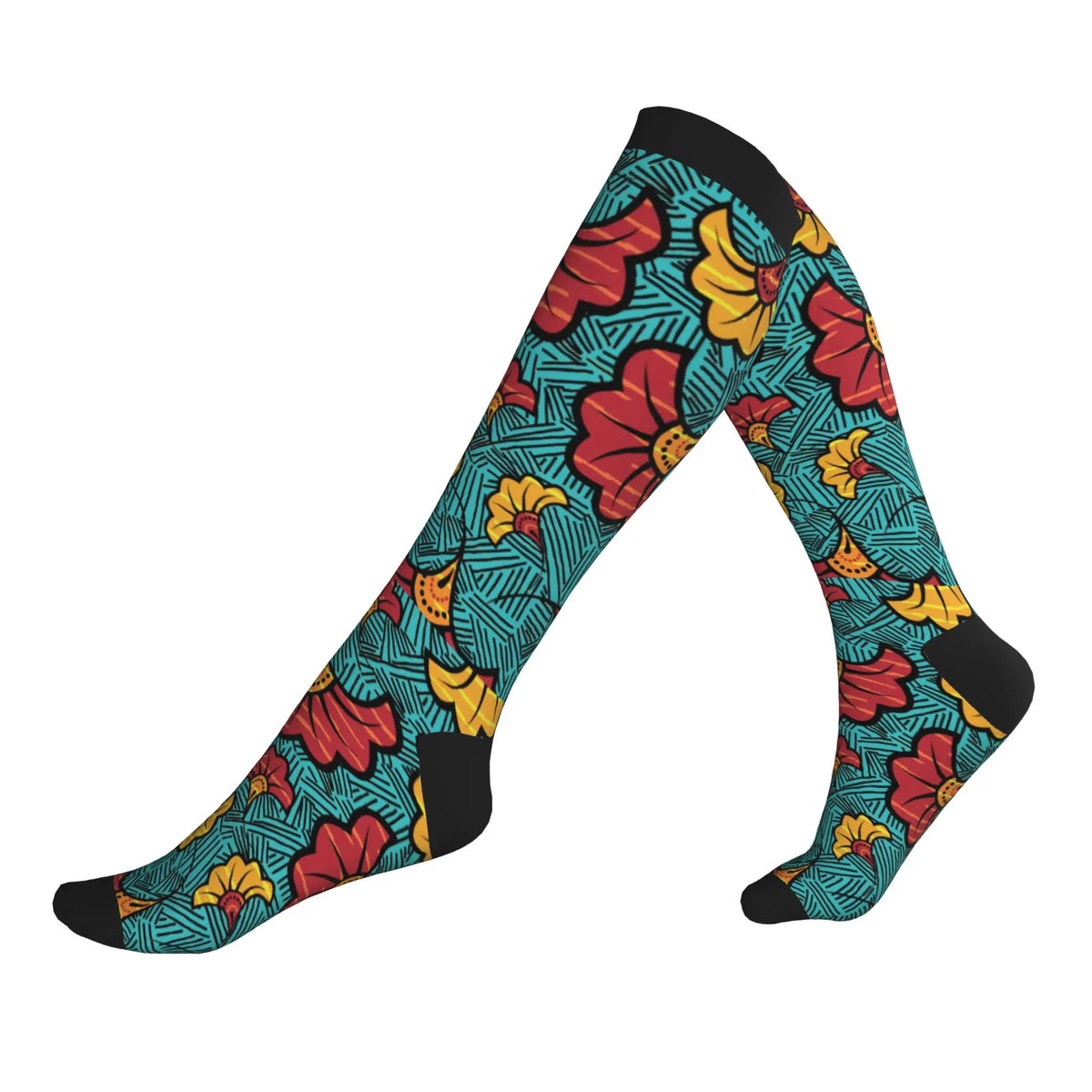 Ethnic Tribal Ankara African Zig Zag Men's Sports Compression Socks Unisex Fashion  Spring Summer Autumn Winter Dress Socks
