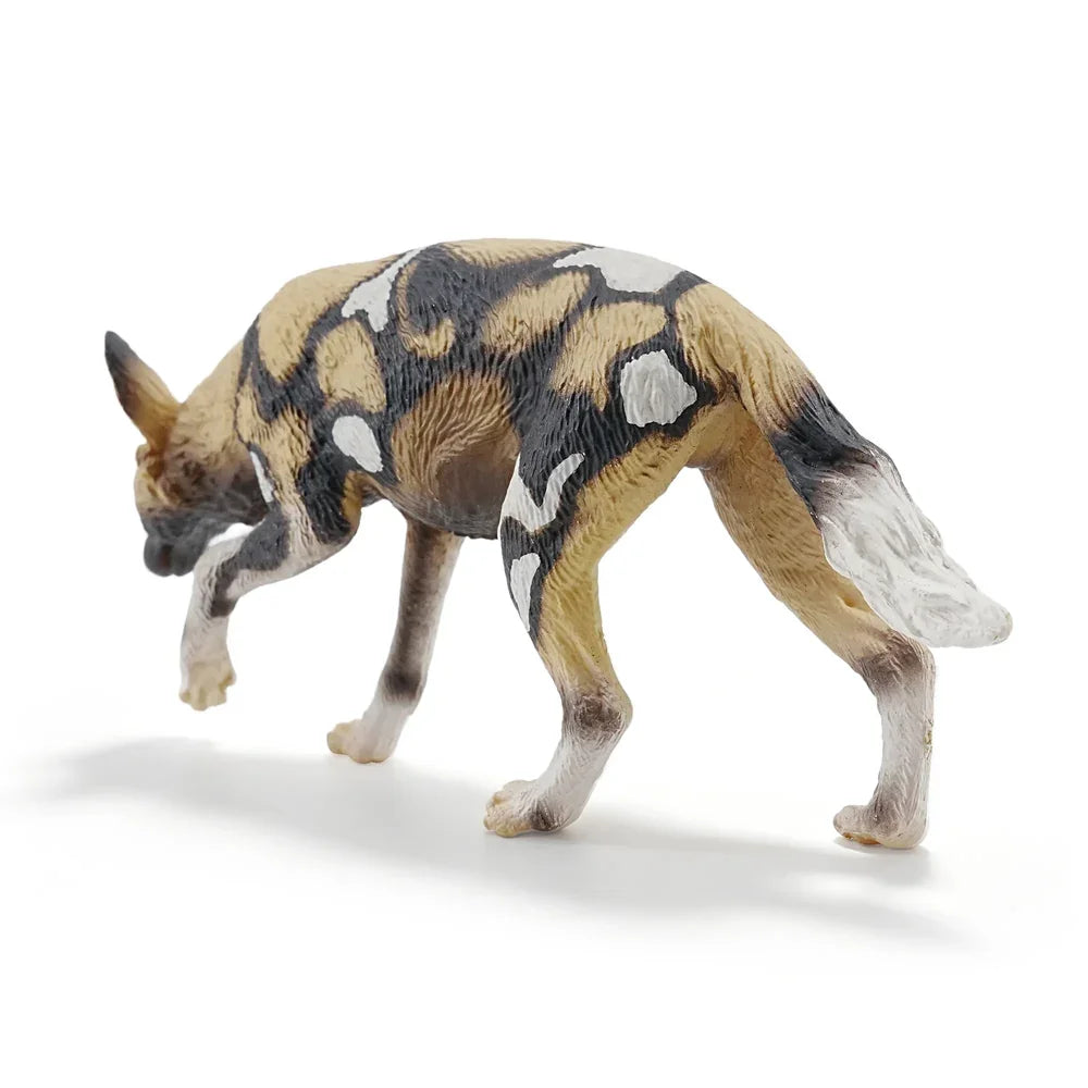 Toymany Simulation African Wild Dog Wildlife Animal Model Toy Mini Figures Dolls Action Figurines Toys Children Gift Cake Decora
