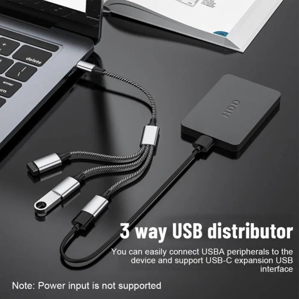 For PC Laptop Data Transfer Converter OTG Adapter Type C Hub USB Expander Charging Splitter