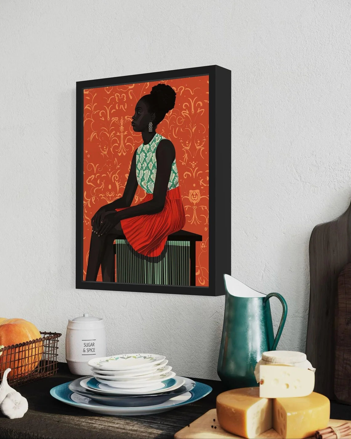 Black Woman Art, Abstract Black Art, Black Girl Wall Art, Woman Wall Art, Afrocentric Decor, African American Art, Black A