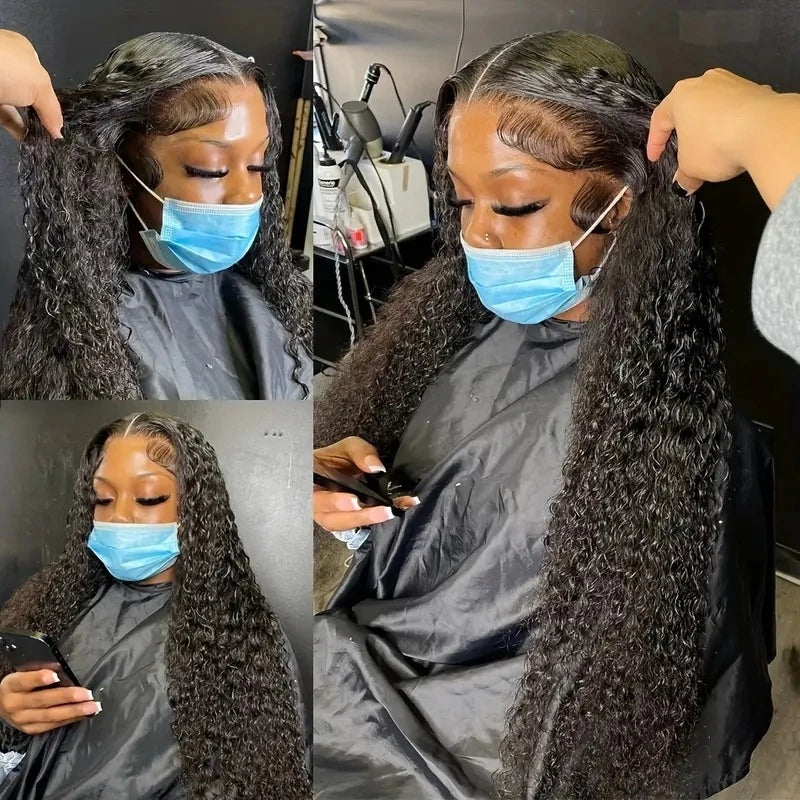 Fashionable 13*4 hair , African lace front small curly wig