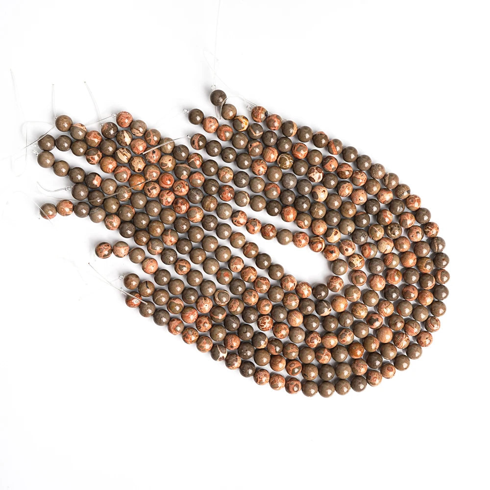8/10mm Natural Stone Beads African Brown Rhyolite Beads Strands Round Loose Spacer Beaded For Jewelry Making DIY Bracelet
