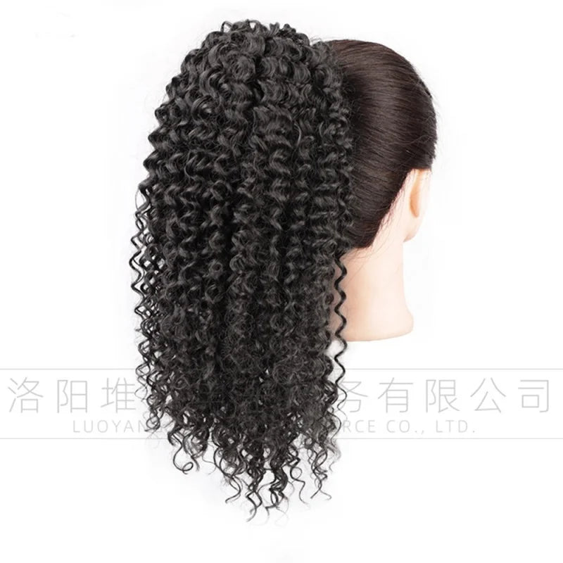 Synthetic European and American women's African curly small wavy ponytail wig