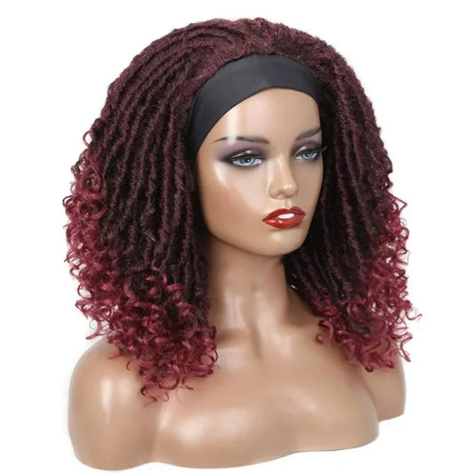 European and American headscarf wigs, African crochet braided dreadlocks, gradient color short curly hair headgear