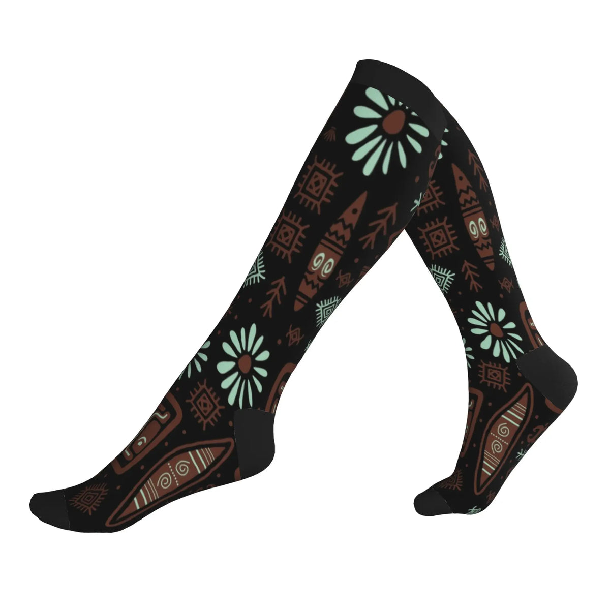Traditional African Ethnic Tribal Ankara Geometric Art Mens Sports Compression Socks Spring Summer Autumn Winter Dress Socks