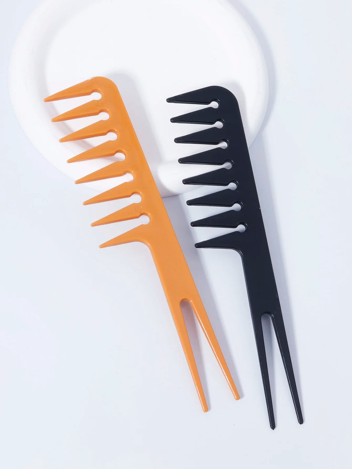Double Fork Wide Tooth Comb, Double-Sided Comb, African Comb, Suitable for Both Men and Women for Hair Accessories