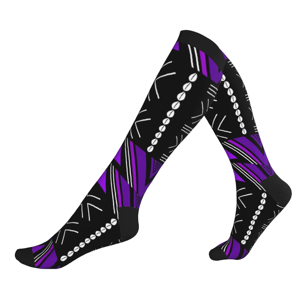 Ethnic Tribal Ankara African Zig Zag Men's Sports Compression Socks Unisex Fashion  Spring Summer Autumn Winter Dress Socks