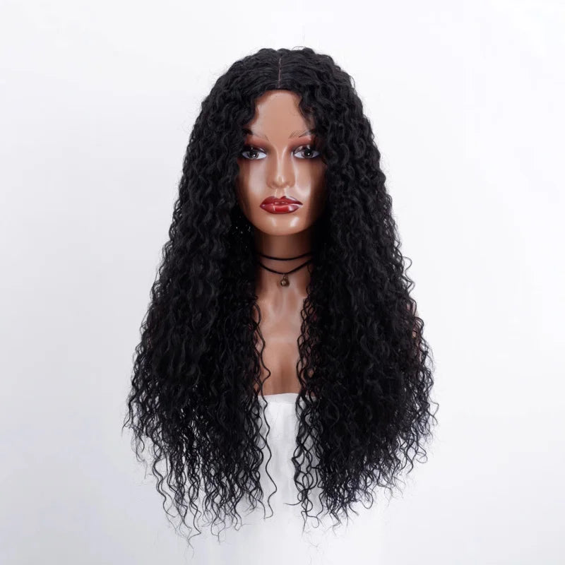 - , Latin American , wool long , African wig, middle-parted curly hair
