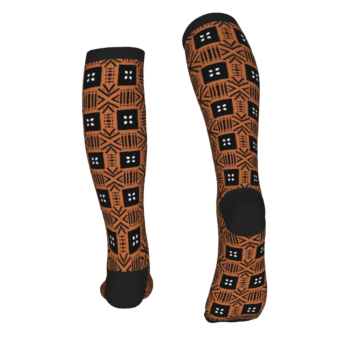 African Safari Mud Cloth Dress Socks Men Women Warm Fashion Tribal Ethnic Bohemian Motif Sports Compression Socks