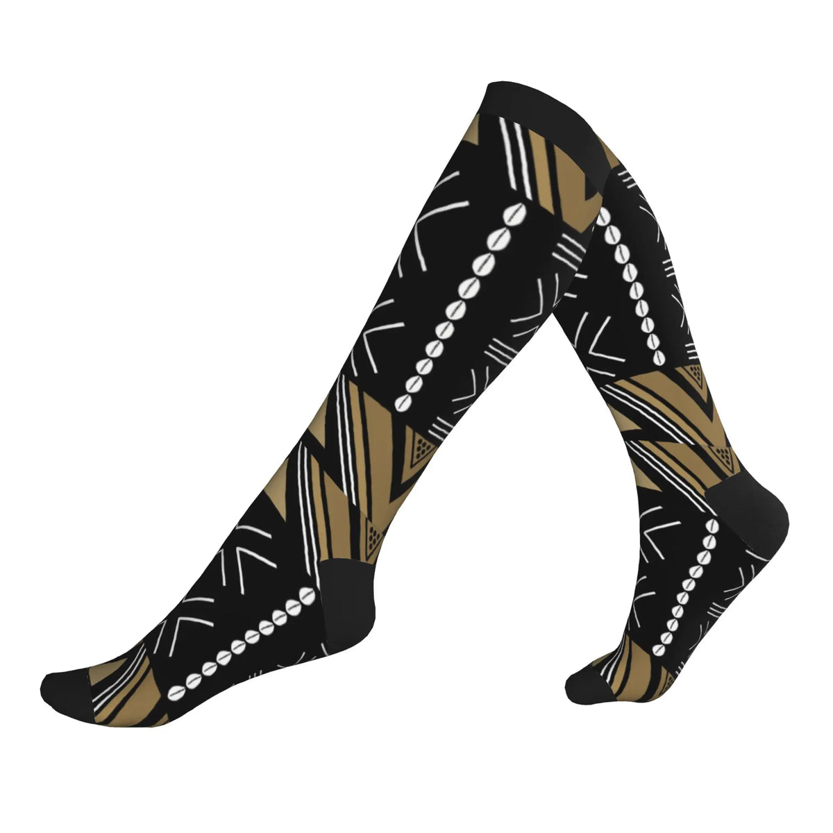 Traditional African Ethnic Tribal Ankara Geometric Art Mens Sports Compression Socks Spring Summer Autumn Winter Dress Socks