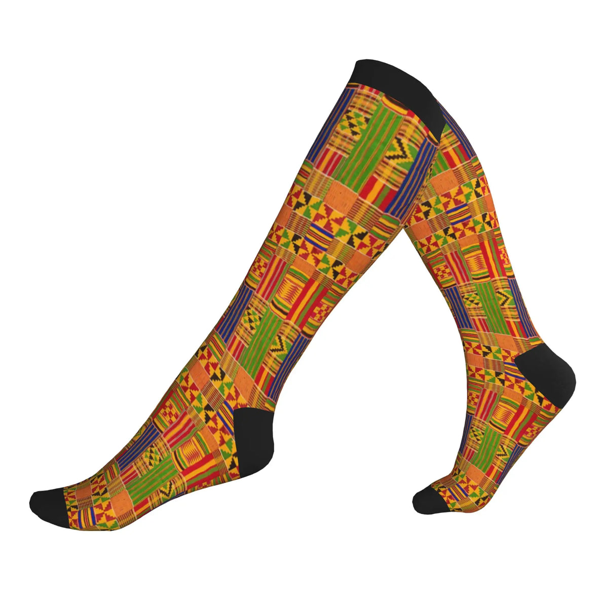 Ethnic Tribal Ankara African Zig Zag Men's Sports Compression Socks Unisex Fashion  Spring Summer Autumn Winter Dress Socks