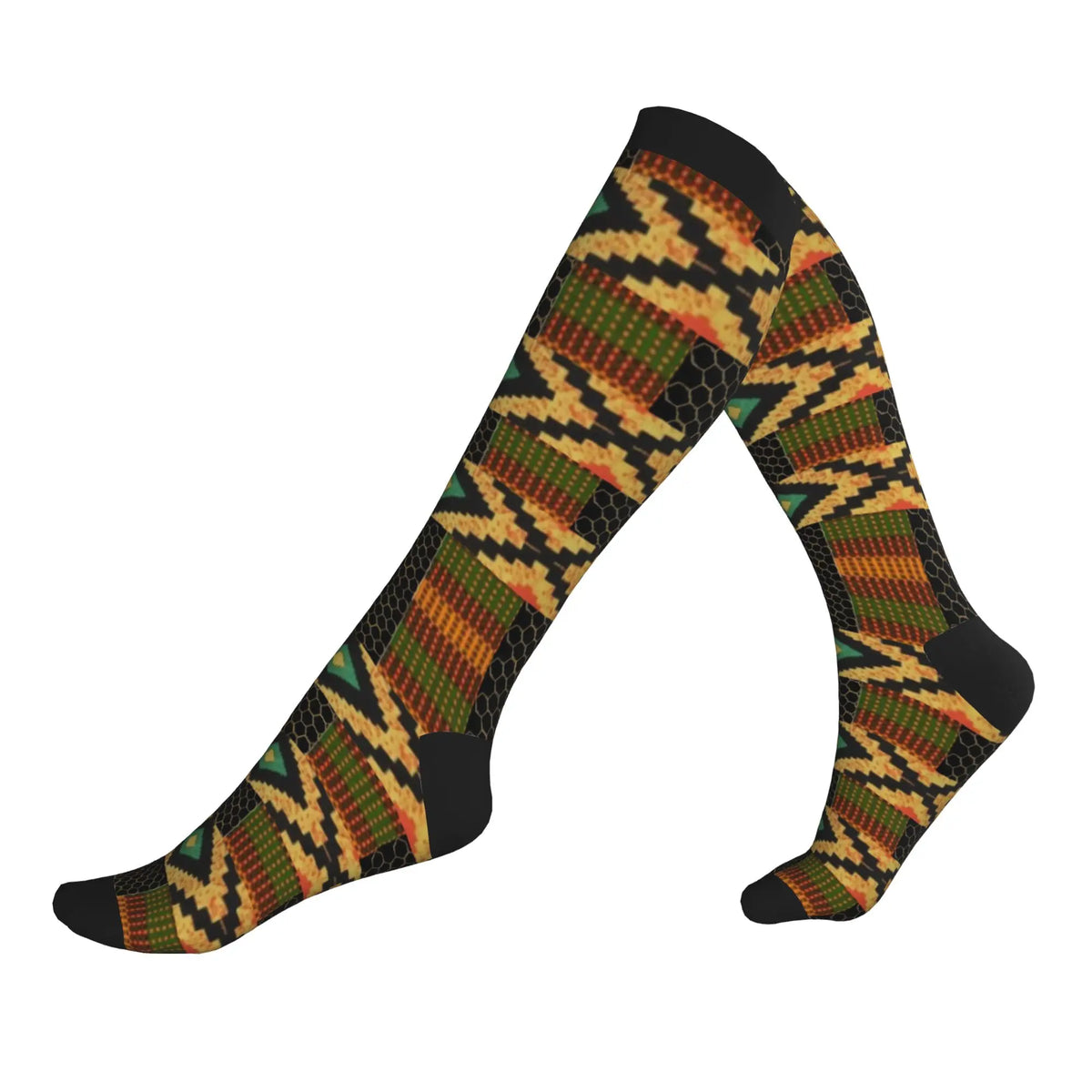 Bogolan African Mud Cloth Men Women Sports Compression Socks Unisex Funny 3D Printing Tribal Ethnic Pattern Dress Socks