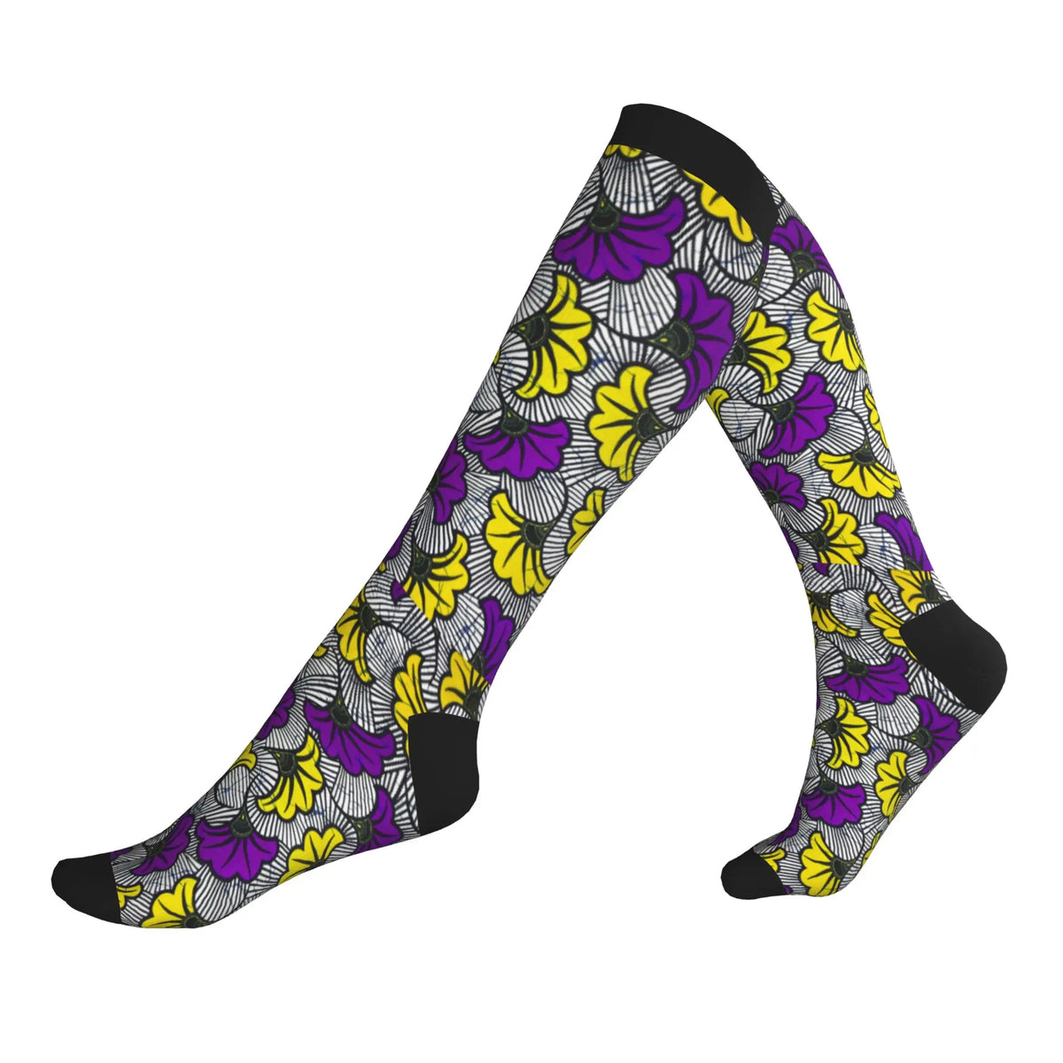 Ethnic Tribal Ankara African Zig Zag Men's Sports Compression Socks Unisex Fashion  Spring Summer Autumn Winter Dress Socks