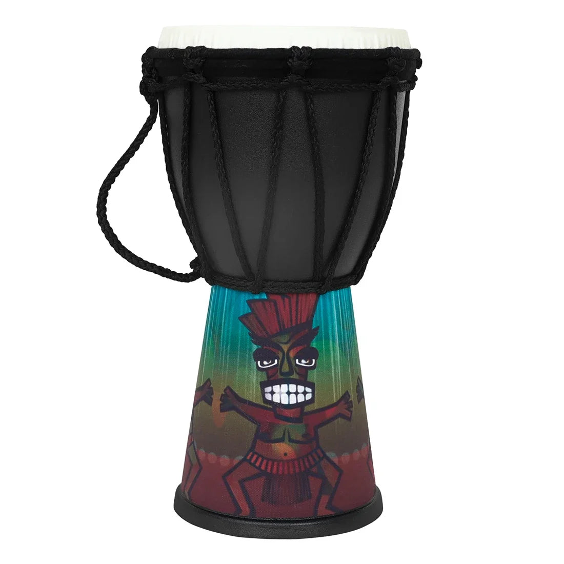 4 Inch African Drum ABS Drum Cavity Portable Children's Hand Drum Portable Djembe Drum with Colorful Art Patterns