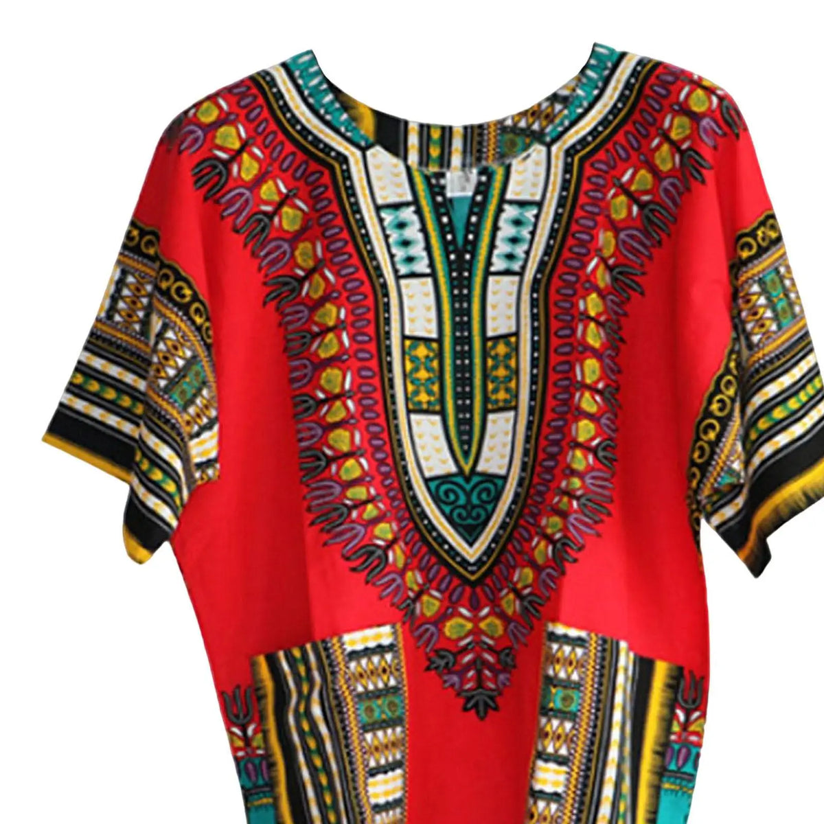 African Traditional Dashiki T Shirt Floral Geometric Print Cotton Blend Loose Fit Unisex Clothing for Men Women Casual Summer