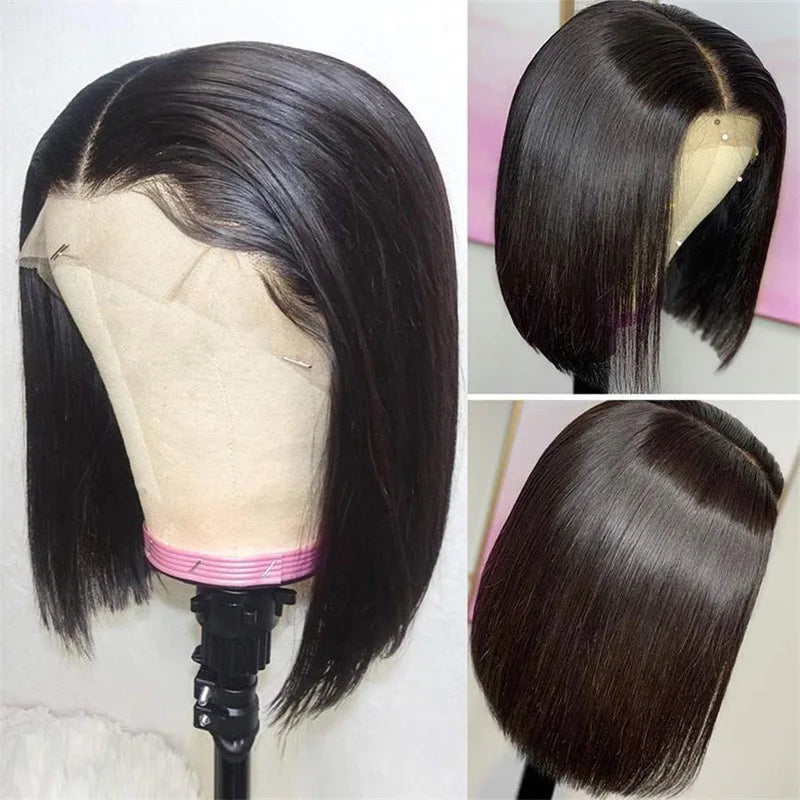 Wig for women, African middle-parted short straight hair, European and American everyday shoulder-length w