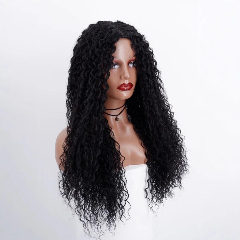 - , Latin American , wool long , African wig, middle-parted curly hair