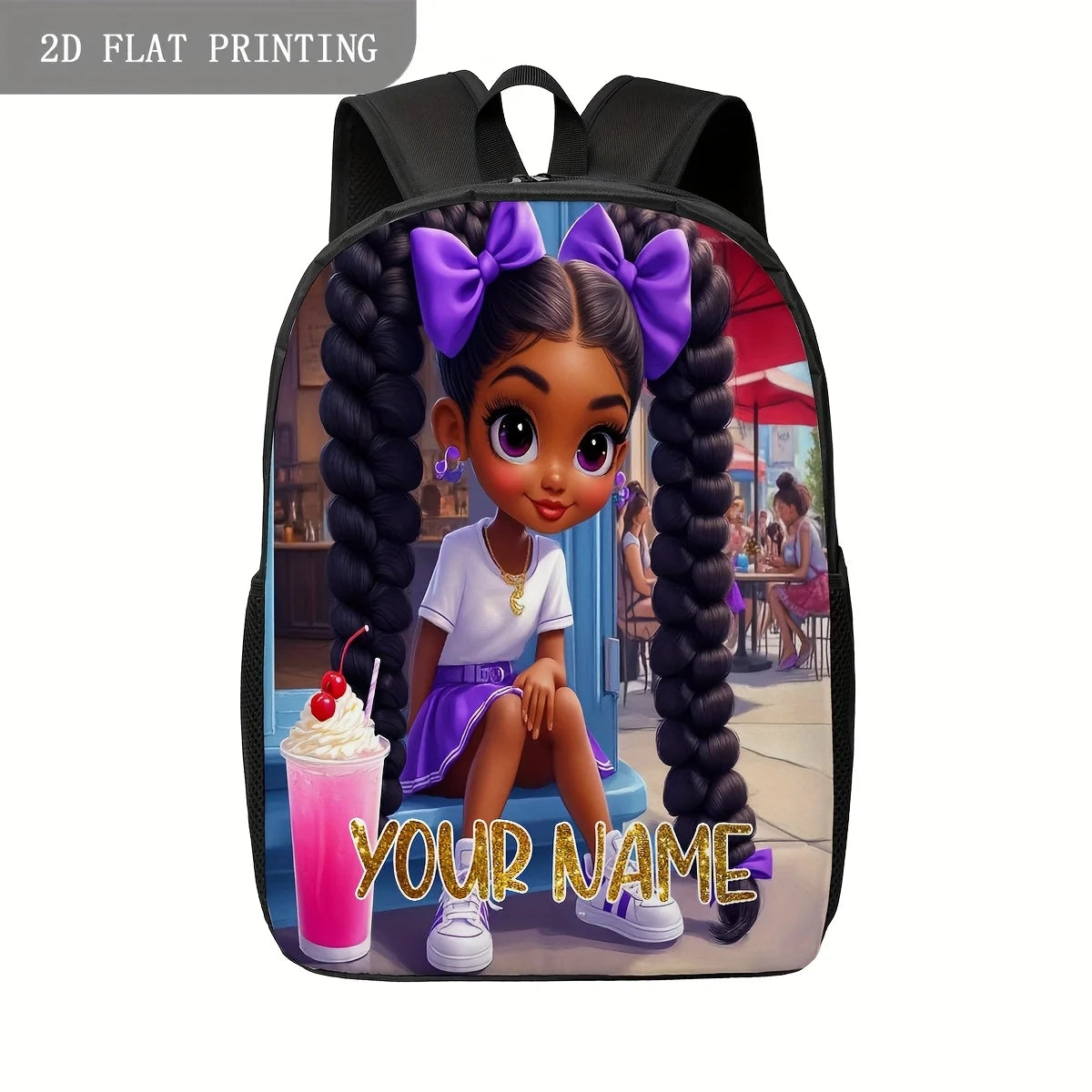 Custom African Girl Pattern School Bag - Personalized With Name, Ideal As A Birthday Or Anniversary Gift, For Teenager
