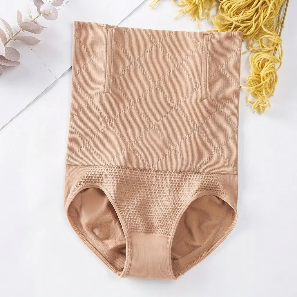 Postpartum Tummy Control Shapewear Briefs, High Waist Elastic Butt Lifting Underwear