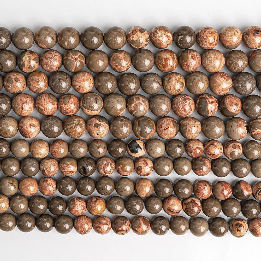 8/10mm Natural Stone Beads African Brown Rhyolite Beads Strands Round Loose Spacer Beaded For Jewelry Making DIY Bracelet