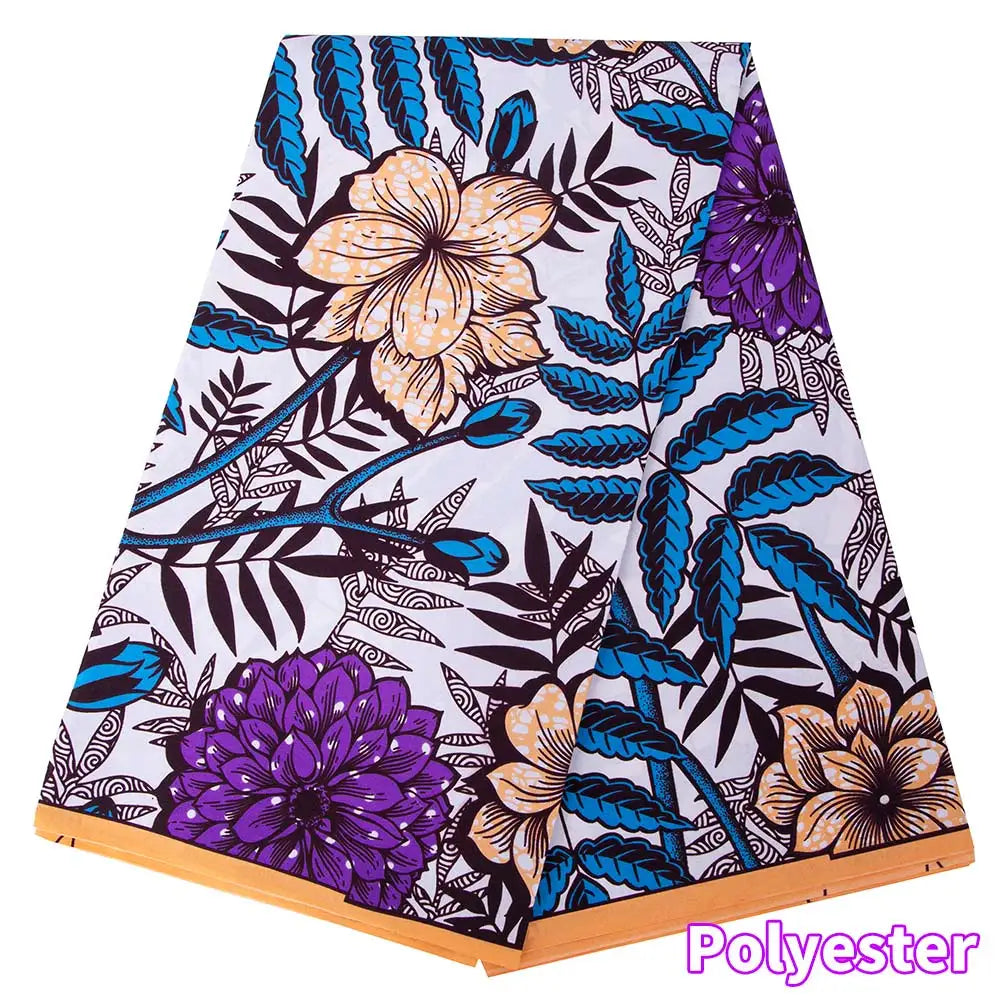 Ankara African Print Batik Pagne Real Wax Fabric DIY Sewing Patchwork Wedding Dress Craft Material Polyester High Quality Tissu
