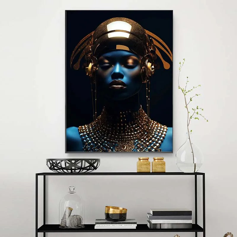 African Black Women Poster Prints Egyptian Queen Pharaoh Canvas Painting Modern Wall Art Pictures Home Living Room Decor Cuadro