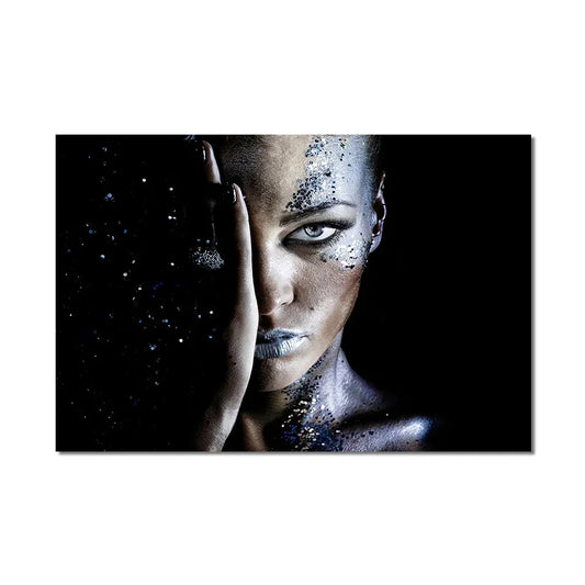 African Art Black and Gold Woman Oil Painting on Canvas Cuadros Posters and Prints Scandinavian Wall Art Picture for Living R