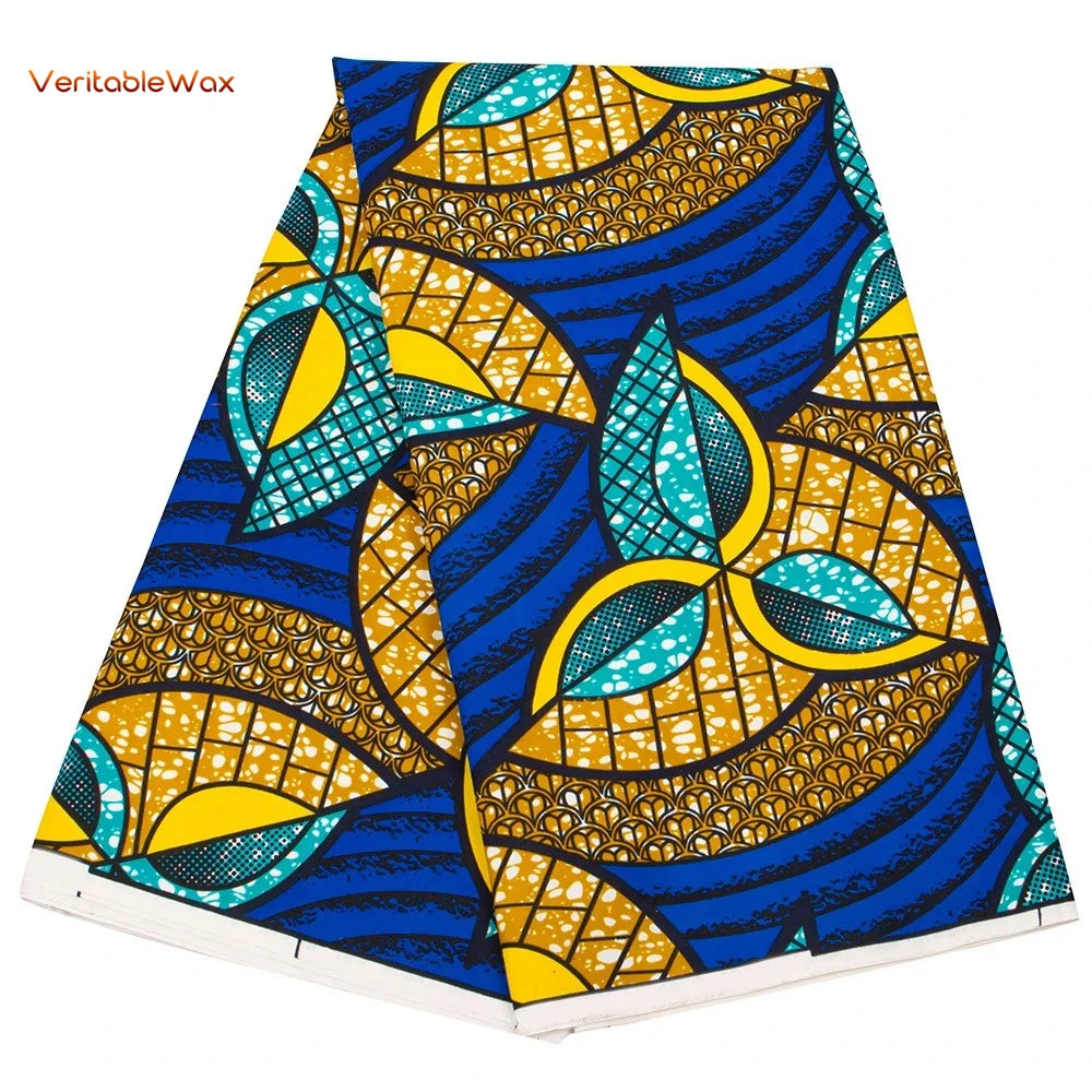 Ankara African Print Batik Pagne Real Wax Fabric DIY Sewing Patchwork Wedding Dress Craft Material Polyester High Quality Tissu