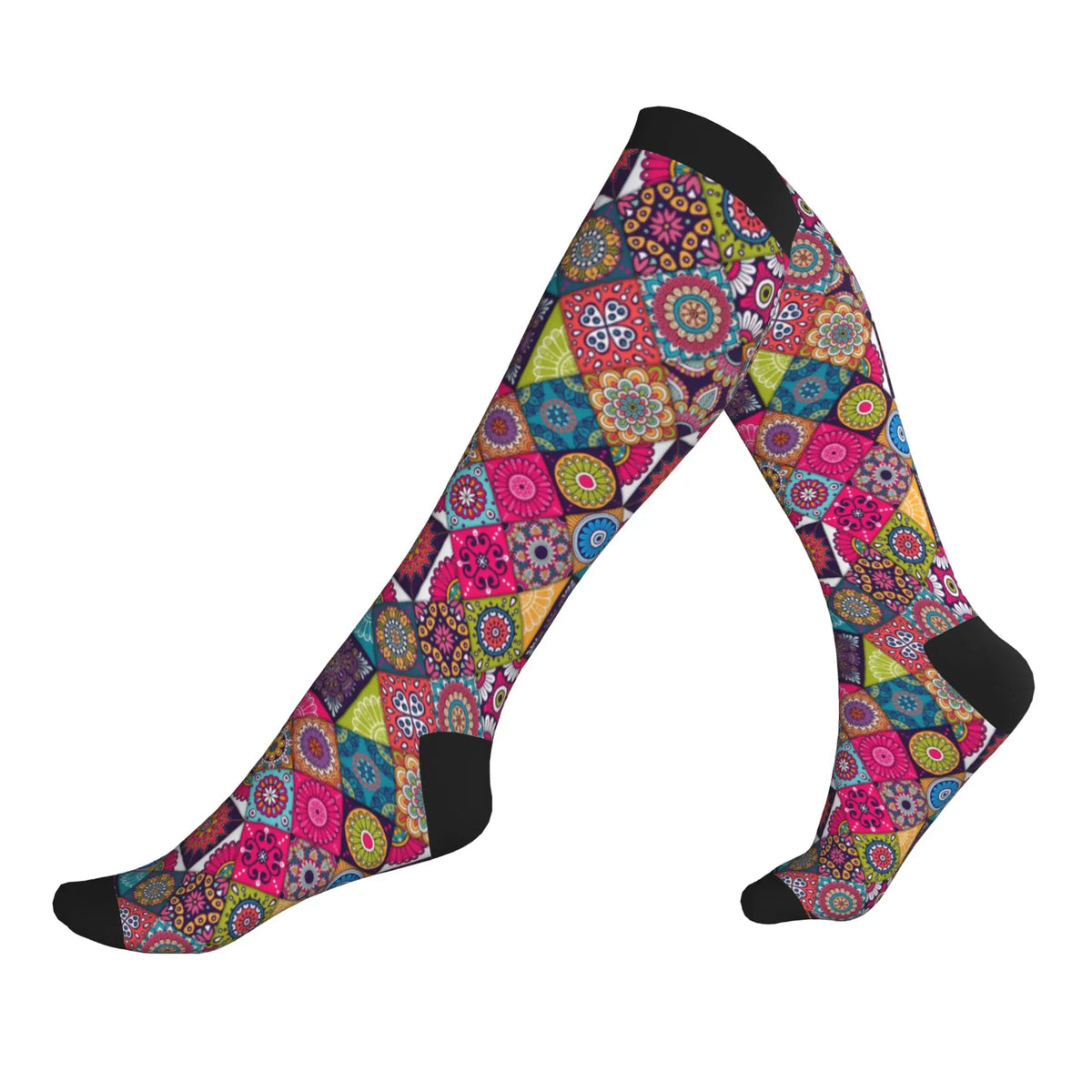 Ethnic Tribal Ankara African Zig Zag Men's Sports Compression Socks Unisex Fashion  Spring Summer Autumn Winter Dress Socks